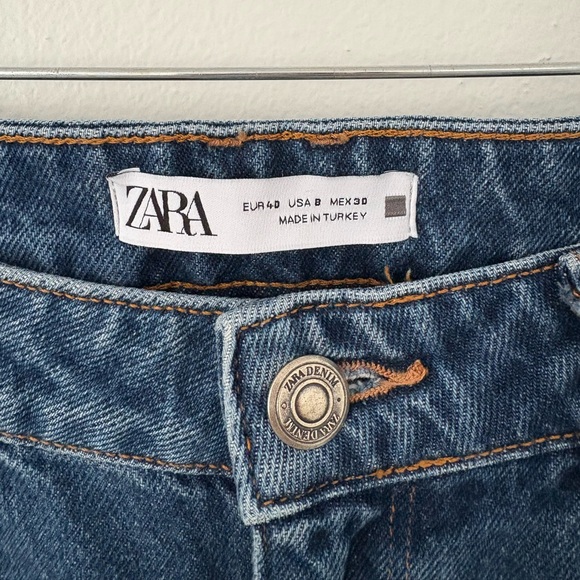 Zara NEW Super High Rise Straight Leg Full Length Jeans in Rigid Size 8 - Picture 5 of 7